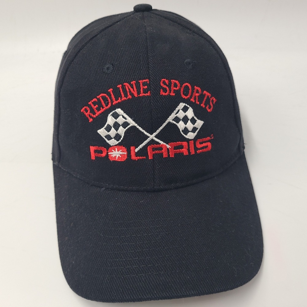 Vintage Polaris Hat Strapback (Fits Small) Black Red Redline Sports Racing‎ ATV